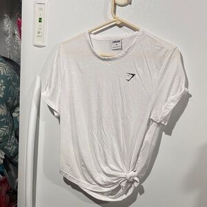 Gymshark White Short Sleeve Crew T-Shirt with Small Chest Logo